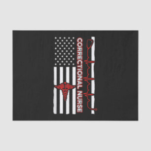 Papier Mousseline Infirmière correctionnelle USA Drapeau Infirmière