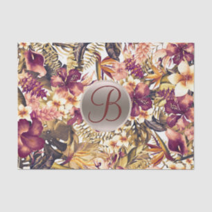 Papier Mousseline Initiale de lettre monogramme Hawaiian Golden Trop