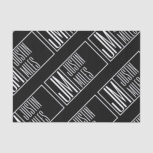 Papier Mousseline Initiales modernes avec nom Monogram Motif