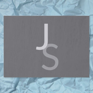 Papier Mousseline Initiales monogrammes à chevauchement moderne   Gr