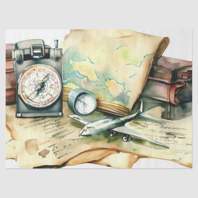 Papier Mousseline "Inspiré par le voyage : l'aventure attend" (Recto)