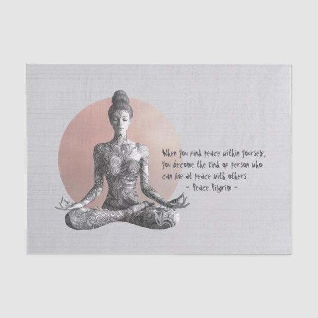 Papier Mousseline Instructeur de méditation Yoga Reiki Master Lotus  (Recto)