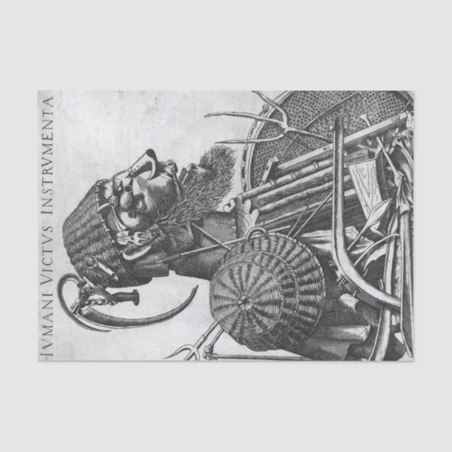 Papier Mousseline Instruments de subsistance humaine, Arcimboldo (Recto)