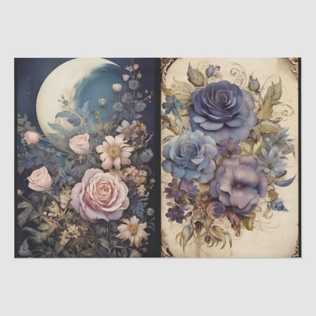 Papier Mousseline intrigant Imaginaire Florales gothiques Découpage (Recto)