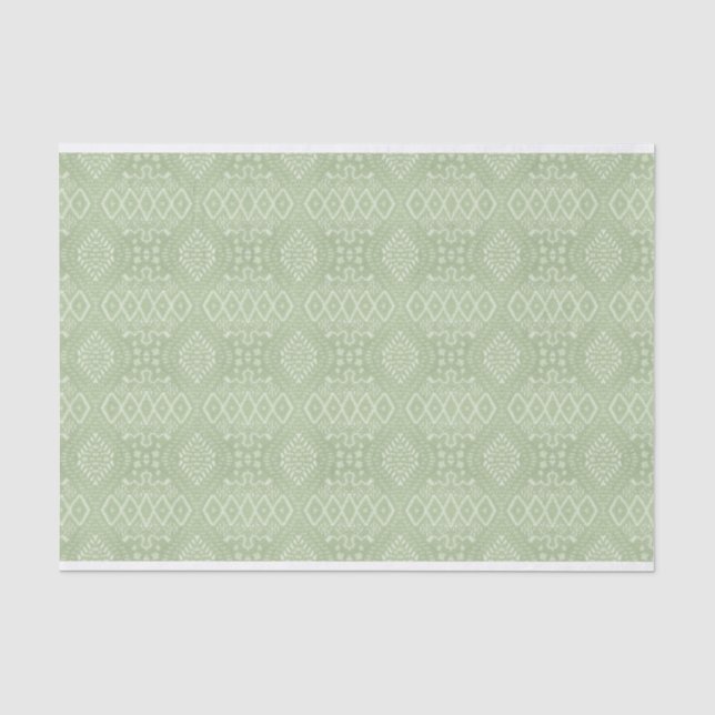 PAPIER MOUSSELINE INTRIQUER LES MOTIFS VERTS PASTEL (Recto)