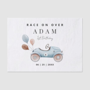 Papier Mousseline Invitation d'anniversaire de voiture de course, An