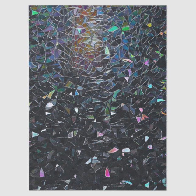 Papier Mousseline Iridescent Abstract Stained Glass Pattern (Recto)