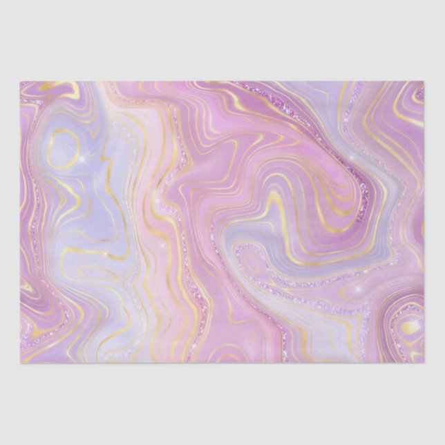 Papier Mousseline Iridescente Rainbow Gradient et Gold Foil Strata (Recto)