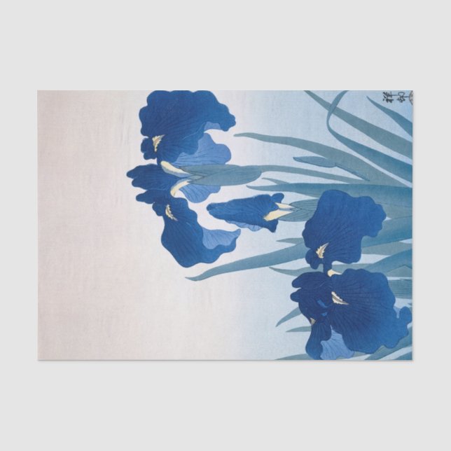 Papier Mousseline Irises, 1936 par Ohara Koson (Recto)