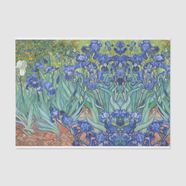 Papier Mousseline irises van gogh Découpage fabrication papier (Recto)
