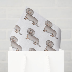 Papier Mousseline Isabella Et Tan Long Cheveux Motif Dachshund Chien