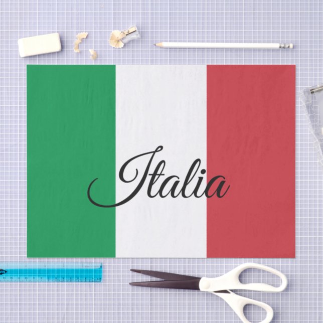 Papier Mousseline Italie & Italie Drapeau papier / mode Texte (Artisanat)