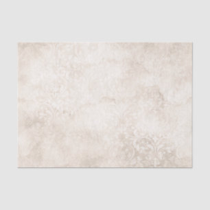 Papier Mousseline Ivory et blanc Vintage Damask