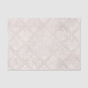Papier Mousseline Ivory et blanc Vintage Damask