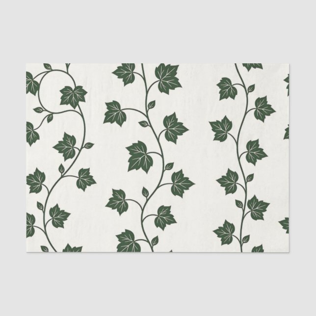 Papier Mousseline Ivy Vine Seamless Pattern Classic Green (Recto)