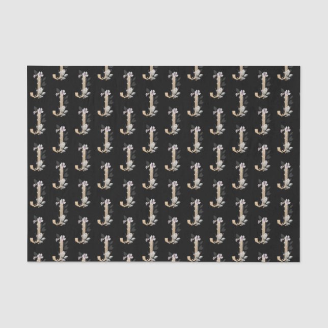 Papier Mousseline J Monogram Floral Tissu Papier (Recto)