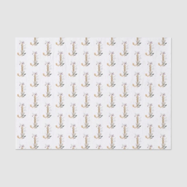 Papier Mousseline J Monogram Floral Tissu Papier (Recto)