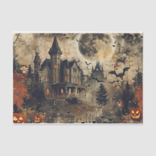 Papier Mousseline Jack-o'-lantern Éffrayant Mansion Halloween Découp