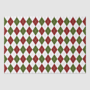 Papier Mousseline Jacquard blanc rouge rouge festif plaid