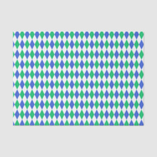 Papier Mousseline Jacquard bleu et vert