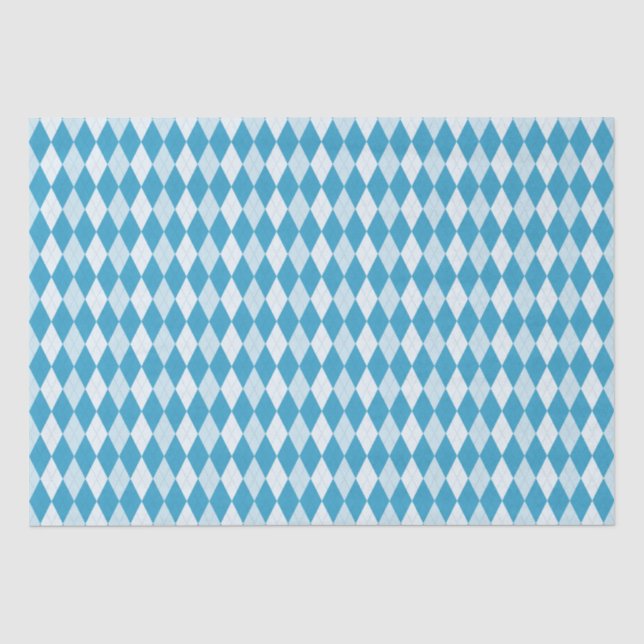 Papier Mousseline Jacquard bleu Peacock Petite forme diamant (Recto)