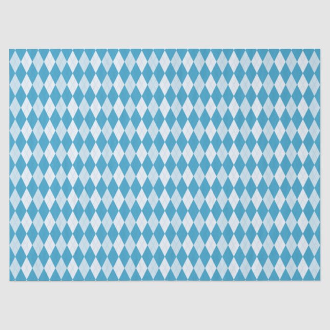 Papier Mousseline Jacquard bleu Peacock Petite forme diamant (Recto)