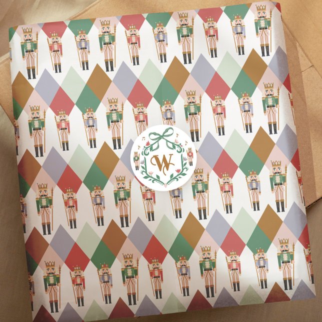 Papier Mousseline Jacquard de noisette de Noël moderne Motif de diam (Modern Christmas Nutcracker Argyle Diamond Pattern Tissue Paper)