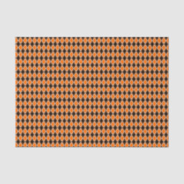 Papier Mousseline Jacquard d'Halloween - Diamants noirs et orange