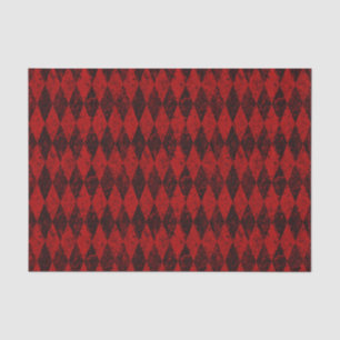 Papier Mousseline Jacquard Diamond Arlequin Noir Rouge Perdu
