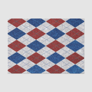 Papier Mousseline Jacquard rouge, blanc, bleu 4 juillet Parties scin