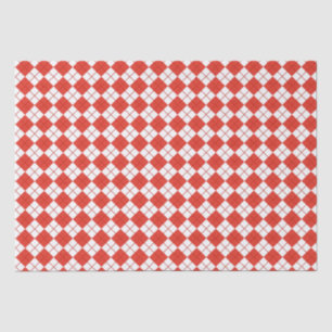 Papier Mousseline Jacquard Rouge Et Blanc