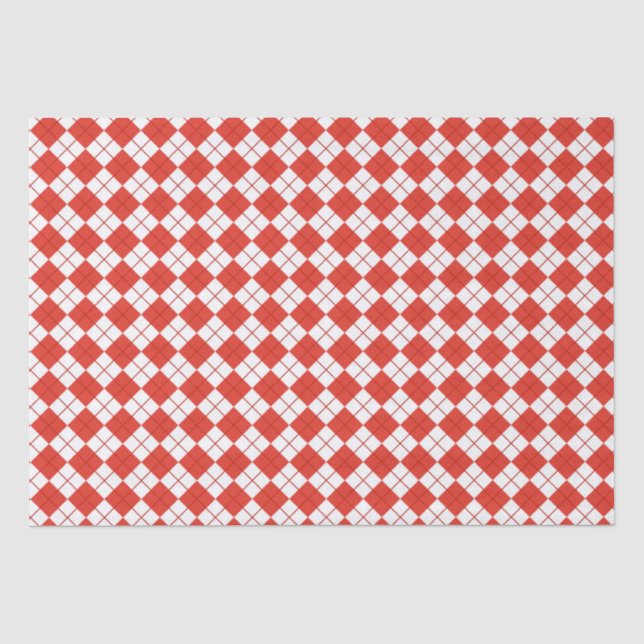 Papier Mousseline Jacquard Rouge Et Blanc (Recto)