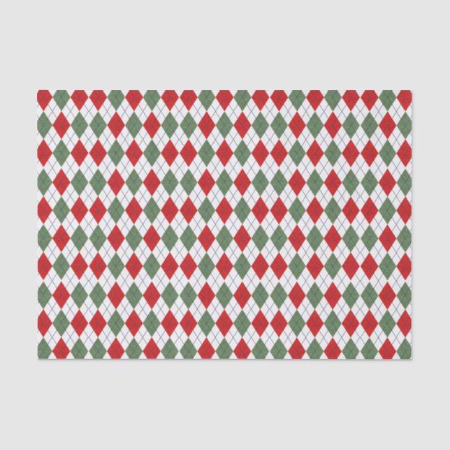 Papier Mousseline Jacquard vert et rouge (Recto)