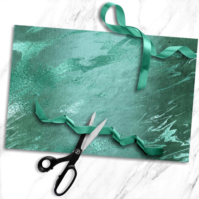 Papier Mousseline Jade fondu | Marbre de luxe vert émeraude (Créateur téléchargé)