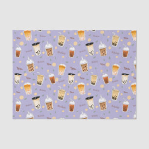 Papier Mousseline J'adore le thé bulle violet