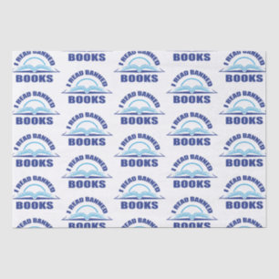 Papier Mousseline J'ai lu des livres interdits - le texte bleu
