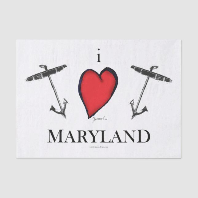 Papier Mousseline j'aime le maryland (Recto)