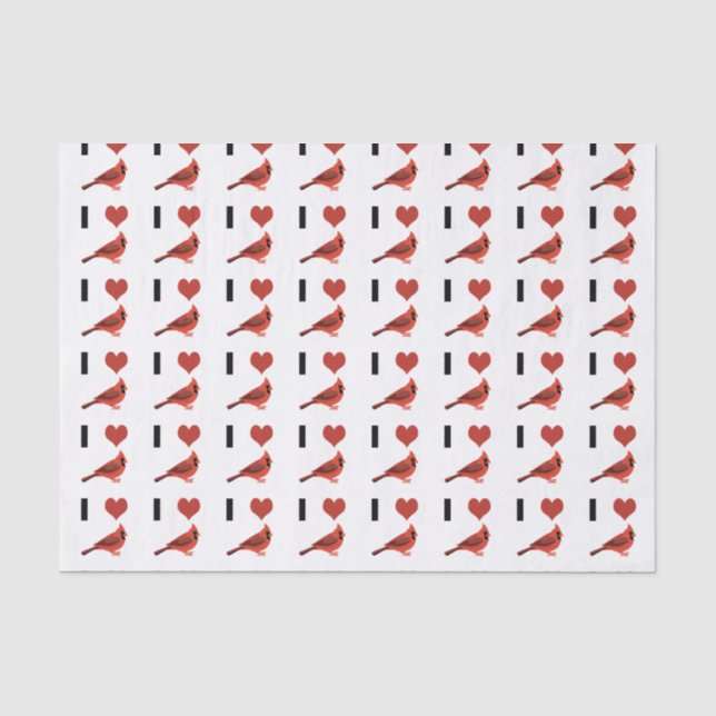 Papier Mousseline J'aime les cardinaux (Recto)