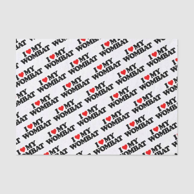 PAPIER MOUSSELINE J'AIME MON WOMBAT (Recto)
