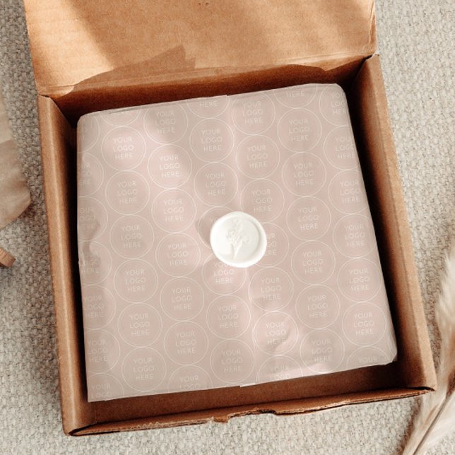 Papier Mousseline JALAINE Moderne Blush Logo Personnalisé Emballage (Créateur téléchargé)