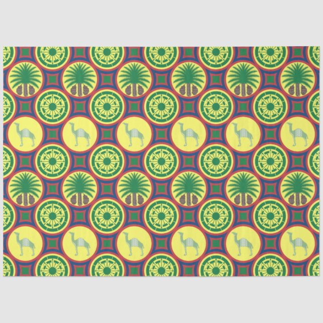 Papier Mousseline Jamahiri ® Libye | Motif africain (Recto)