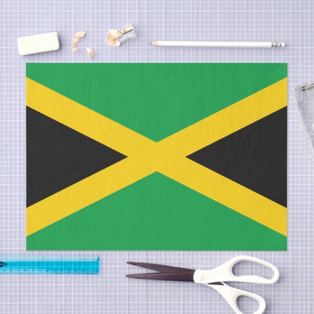 Papier Mousseline Jamaïque, papier de tissu du drapeau jamaïcain / d (Artisanat)