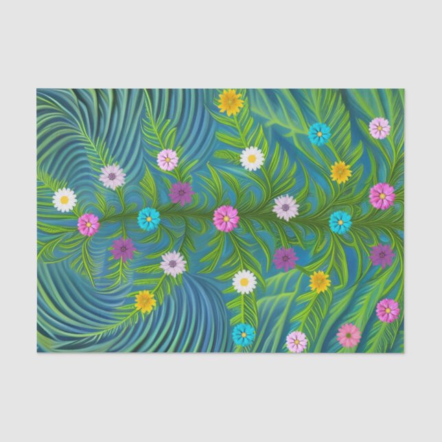 Papier Mousseline Jardin Abstrait de la petite salade (Recto)