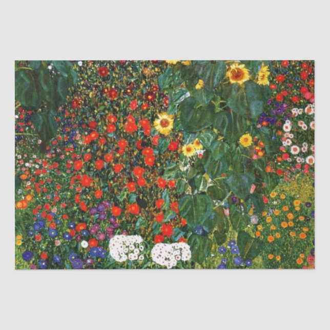 Papier Mousseline Jardin agricole avec tournesols (Recto)