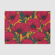Jardin aux coquelicots rouges
