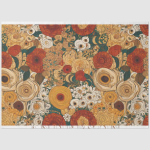 Papier Mousseline Jardin Boho d'or Floral