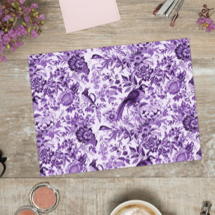 Papier Mousseline Jardin de faisan Toile de Jouy violet