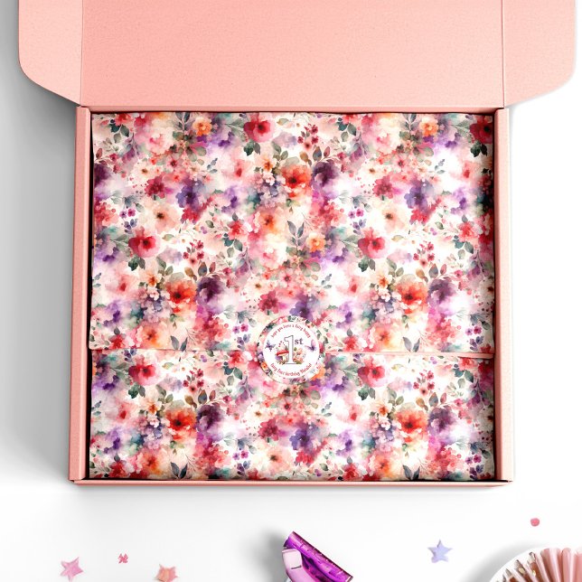 Papier Mousseline Jardin de fée Aquarelle d'anniversaire Floral Fair (Fairycore Birthday Watercolor Floral Tissue Paper)