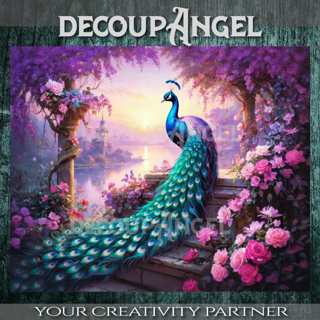 Papier Mousseline Jardin de Peacock - Découpage - (Créateur téléchargé)