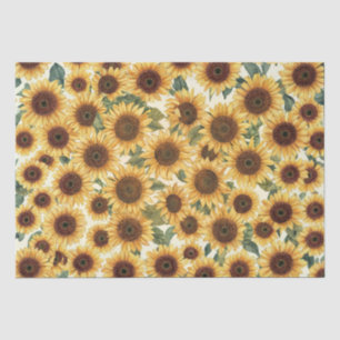 Papier Mousseline Jardin de tournesols en pleine floraison